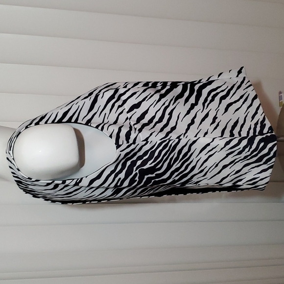 POSITIVE ATTITUDE Petite Womens Back Button Zebra Striped Tank Top-Sz 10P - Picture 5 of 12